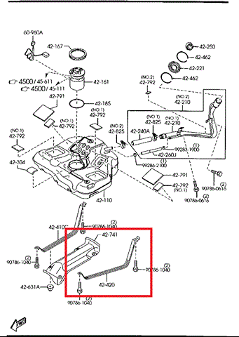 Soporte del tanque de combustible Mazda 6 (GG)