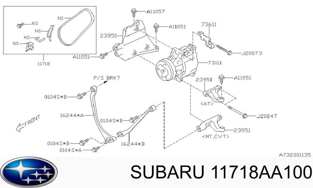 Correa de transmisión trapezoidal Subaru 11718AA100 precio, desde 16,97 EUR