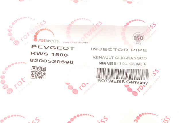Tubería de retorno de combustible de los inyectores RWS1500 Rotweiss