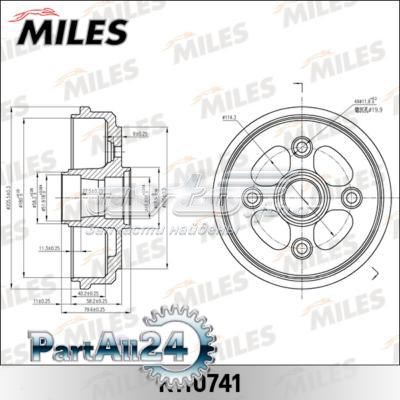 K110741 Miles freno de tambor trasero