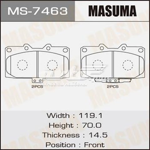 Pastillas de freno delanteras MASUMA MS7463