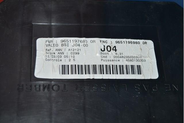 9651196980 Peugeot/Citroen Caja de relés y fusibles