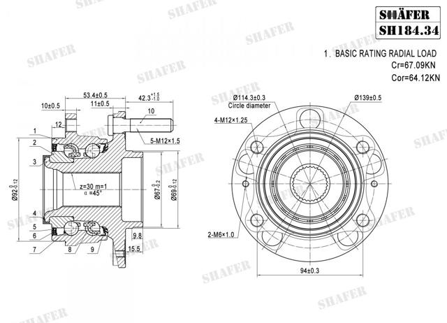 Buje de rueda Shafer SH18434