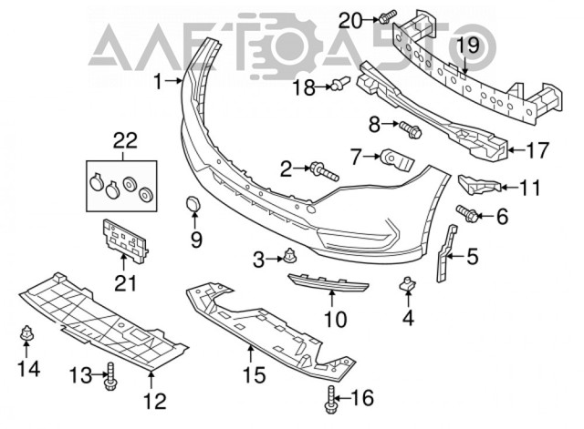 KB8B50C12B Mazda Soporte de parachoques delantero derecho