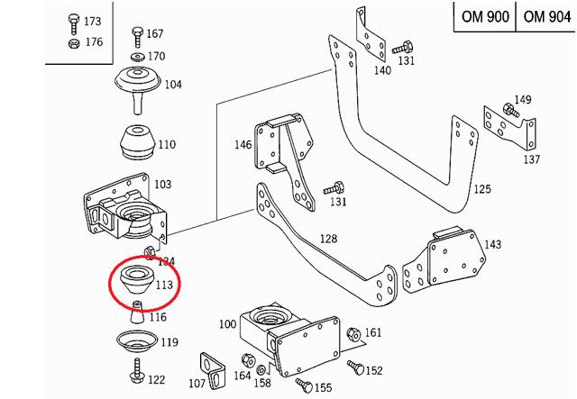 Soporte, motor, inferior, silentblock MERCEDES BENZ TRUCK Vario (667)