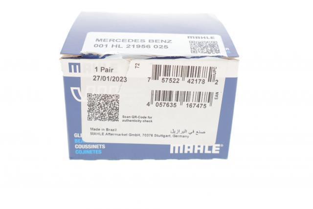 Juego de cojinetes de cigüeñal, cota de reparación (+0,25 mm) 001HL21956025 Mahle Original