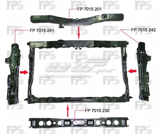 FP 7015 201 FPS soporte de radiador inferior (panel de montaje para foco)
