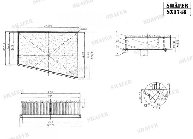 Filtro aire Shafer SX1748