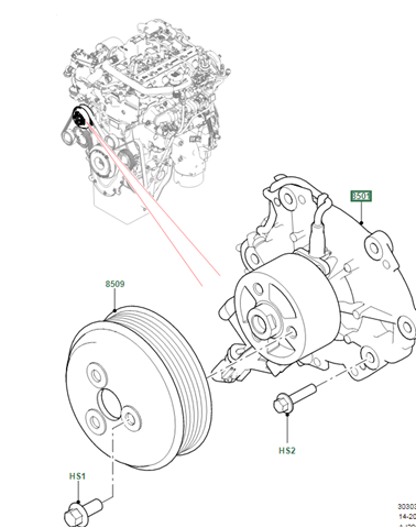 LR092953 Land Rover bomba de agua