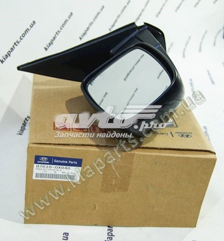 876100X040 Hyundai/Kia cristal de espejo retrovisor exterior izquierdo