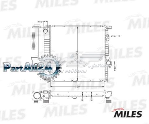 ACRB173 Miles radiador refrigeración del motor