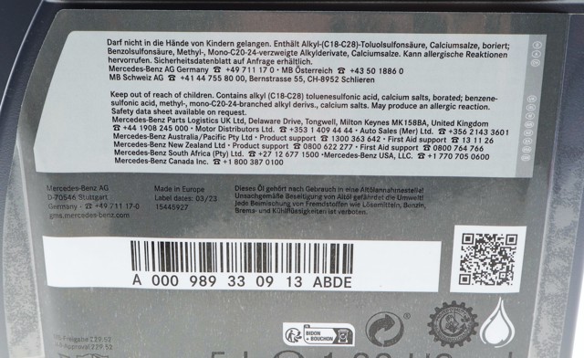 Comprar 000989330913ABDE Mercedes Aceite de motor