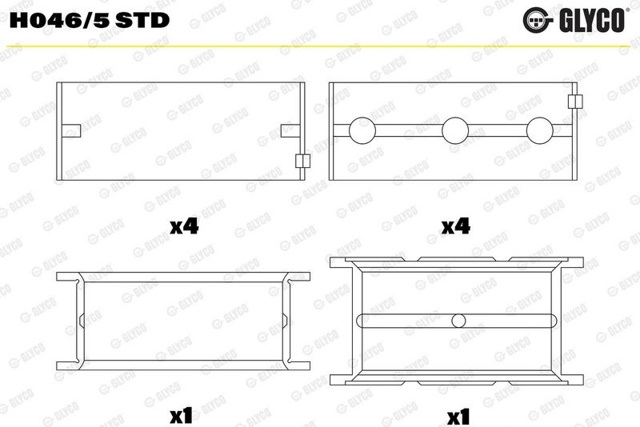 Comprar H0465STD Glyco Juego de cojinetes de cigüeñal, estándar, STD