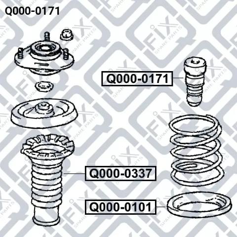 Q0000171 Q-fix Almohadilla de tope, suspensión delantera