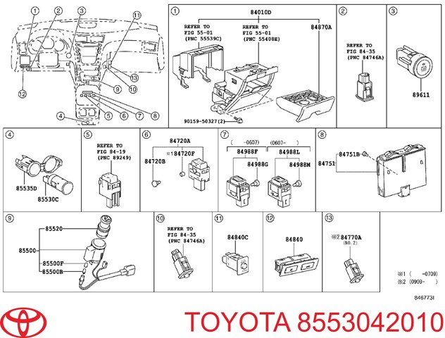 Base Encendedor De Cigarrillo TOYOTA 8553042010