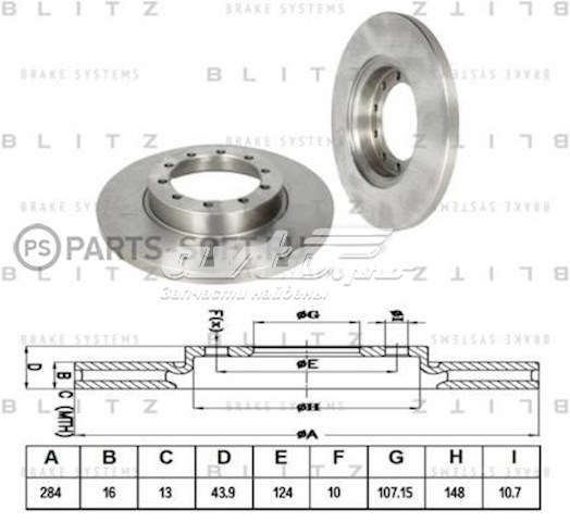 BS0343 Blitz disco de freno trasero