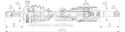 DRS621500 Open Parts árbol de transmisión delantero derecho