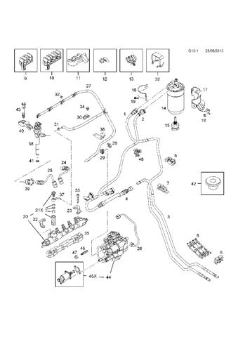 Comprar 55578365 Opel Tubería de retorno de combustible de los inyectores
