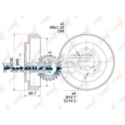 BM1115 Lynxauto freno de tambor trasero