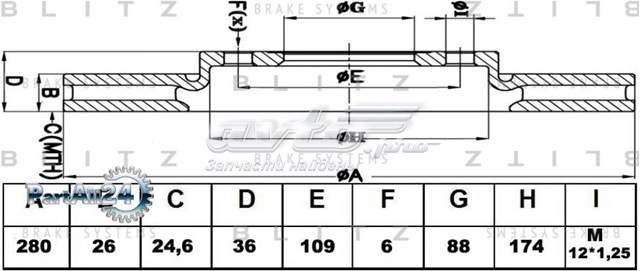 BS0121 Blitz freno de disco delantero