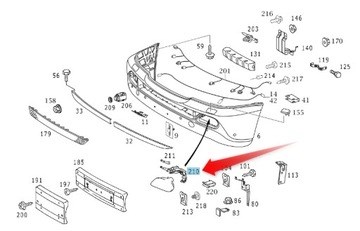 A1638201212 Mercedes soporte, faro antiniebla derecho