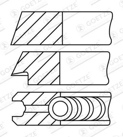 Juego de anillos de pistón, motor, STD Audi 90 (89, 89Q, 8A, B3)