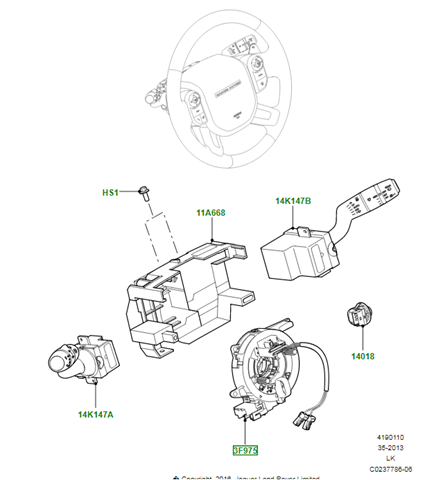 Anillo AIRBAG del volante Land Rover Range Rover 4 (L405)