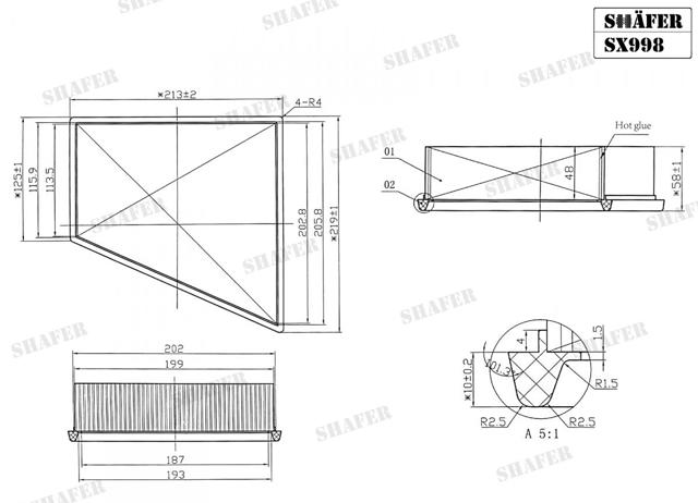 Comprar SX998 Shafer Filtro de aire
