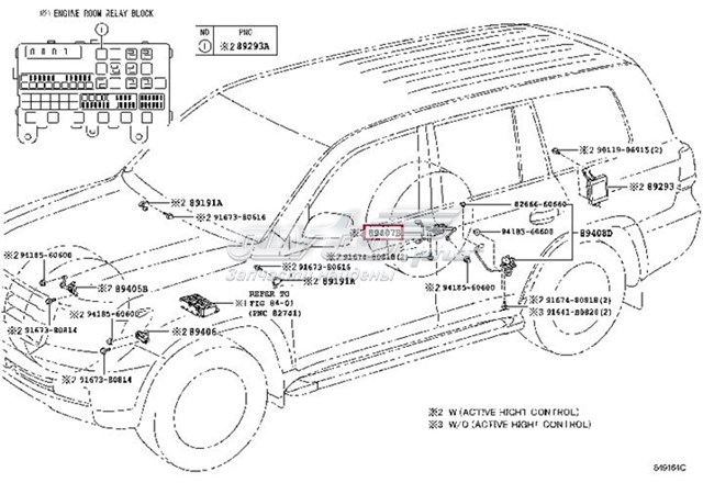 Sensor, nivel de suspensión neumática, trasero derecho Toyota Land Cruiser (J200)