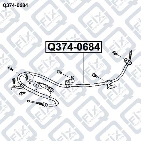 Q374-0684 Q-fix cable de freno de mano trasero derecho