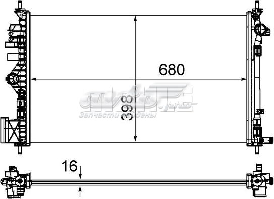 CR 1097 000P Mahle Original radiador refrigeración del motor