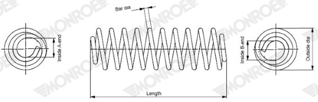 Muelle delantero Monroe SP3615 precio, desde 29,09 EUR
