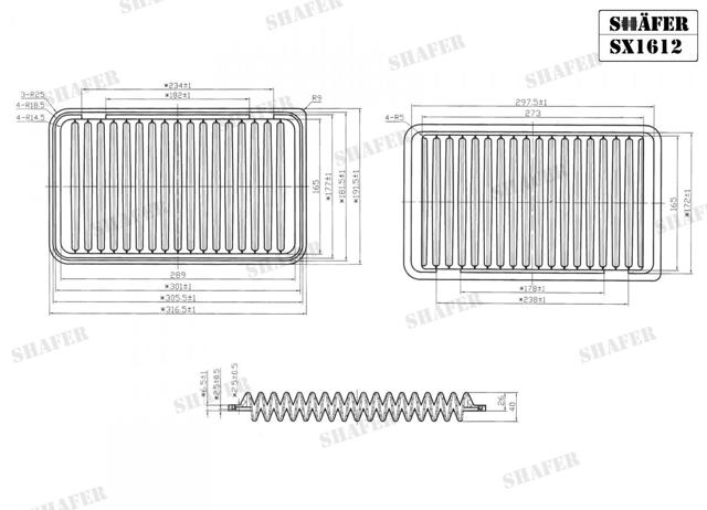 Filtro aire Shafer SX1612