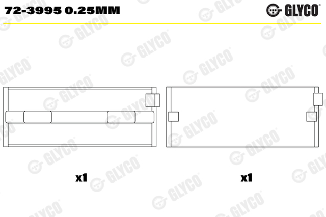 Juego de cojinetes de cigüeñal, cota de reparación (+0,25 mm) Glyco 723995025MM precio, desde 15,12 EUR