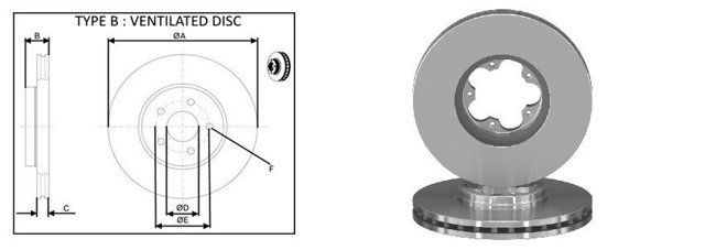 Freno de disco delantero APLUS 61821AP