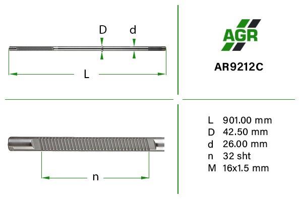 AR9212C AGR cremallera de direccion de el eje (varilla)