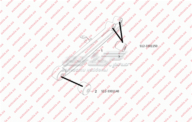 s12-3301140 China bloque silencioso trasero brazo trasero trasero