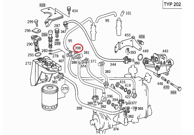 601 070 55 32 Mercedes tubo de combustible atras de las boquillas