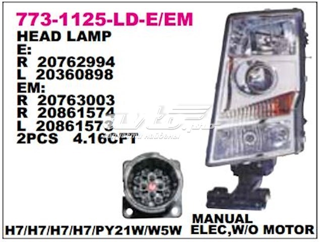 Faro izquierdo 7731125LLDEMN Depo/Loro/Abakus
