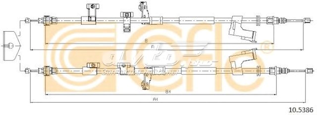 10.5386 Cofle cable de freno de mano trasero derecho/izquierdo