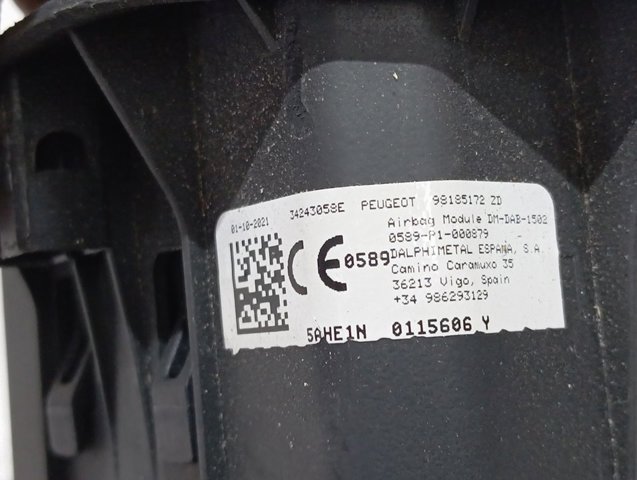 Airbag en el lado del conductor Peugeot/Citroen 98185172ZD precio, desde 451,57 EUR