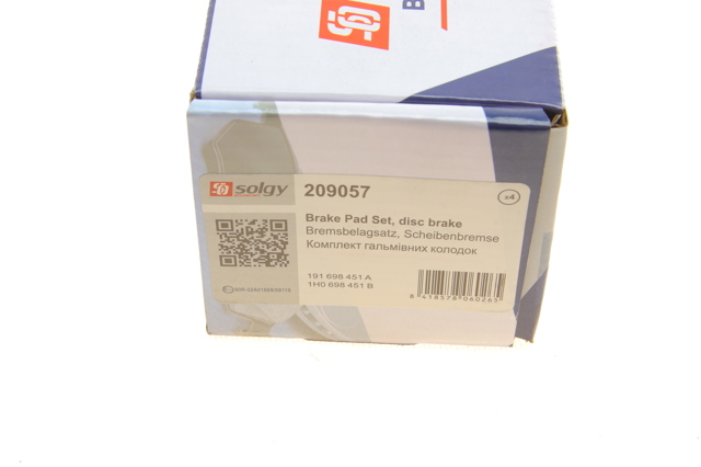 Pastillas traseras de freno Solgy 209057 precio, desde 21,78 EUR