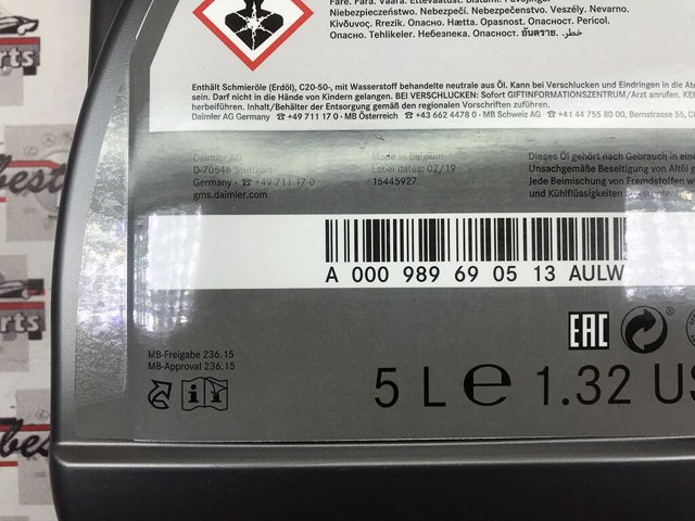 Aceite de transmisión Mercedes A000989690513AULW
