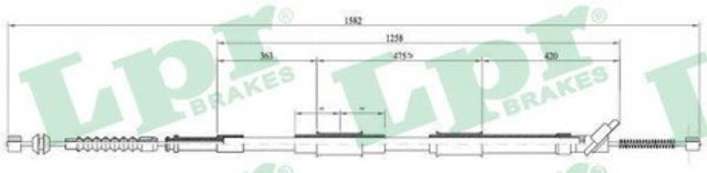 C0874B LPR cable de freno de mano trasero izquierdo