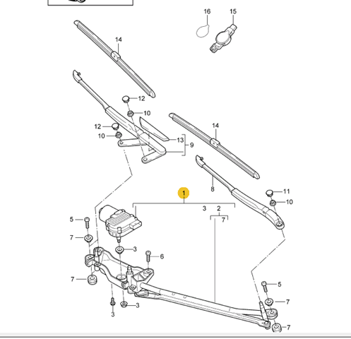 958955023A Porsche varillaje lavaparabrisas