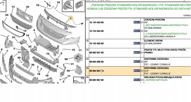 Refuerzo de parachoques delantero Peugeot/Citroen 9808490780 precio, desde 128,52 EUR