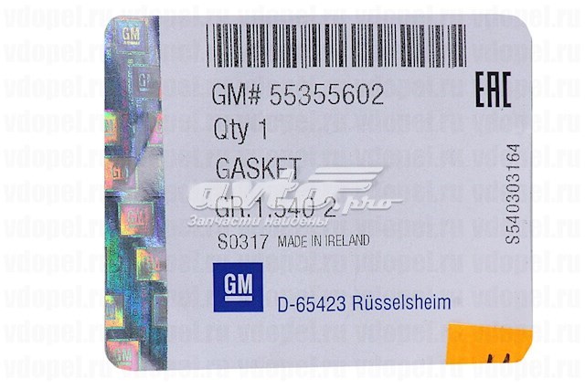 55355602 General Motors Junta de radiador de aceite