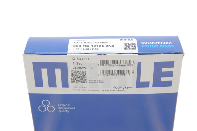 Aros de pistón para 1 cilindro, STD 028RS101250N0 Mahle Original