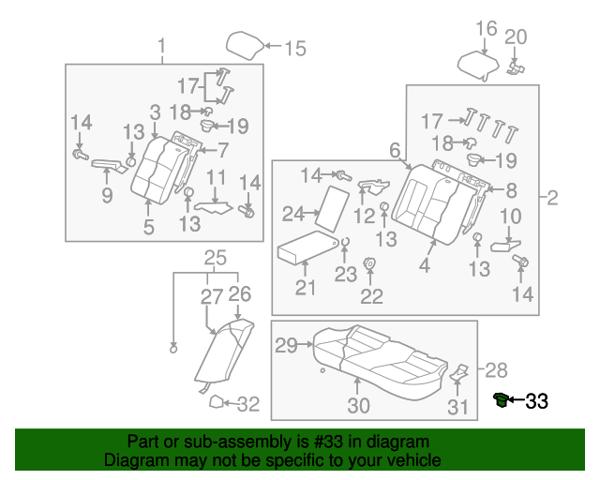 MN121068 Mitsubishi clip de asiento trasero