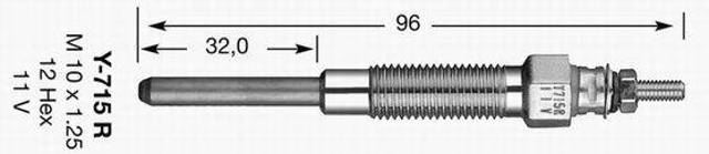 Bujía de precalentamiento Y715R NGK